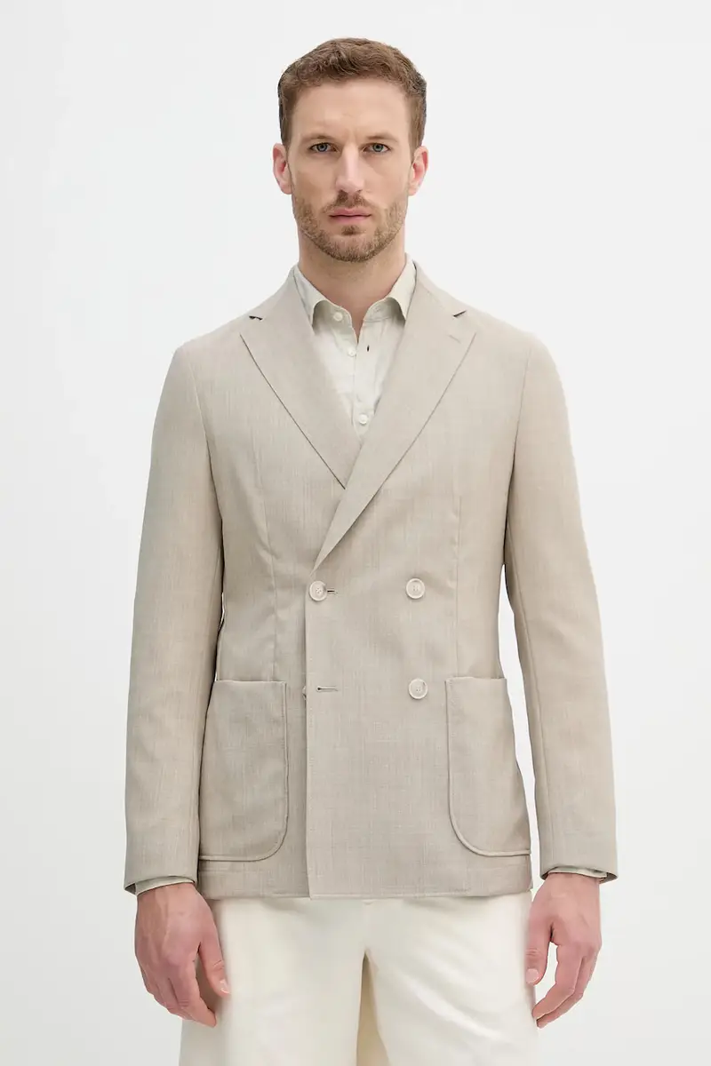 giacca in lana uomo colore beige 50553881
