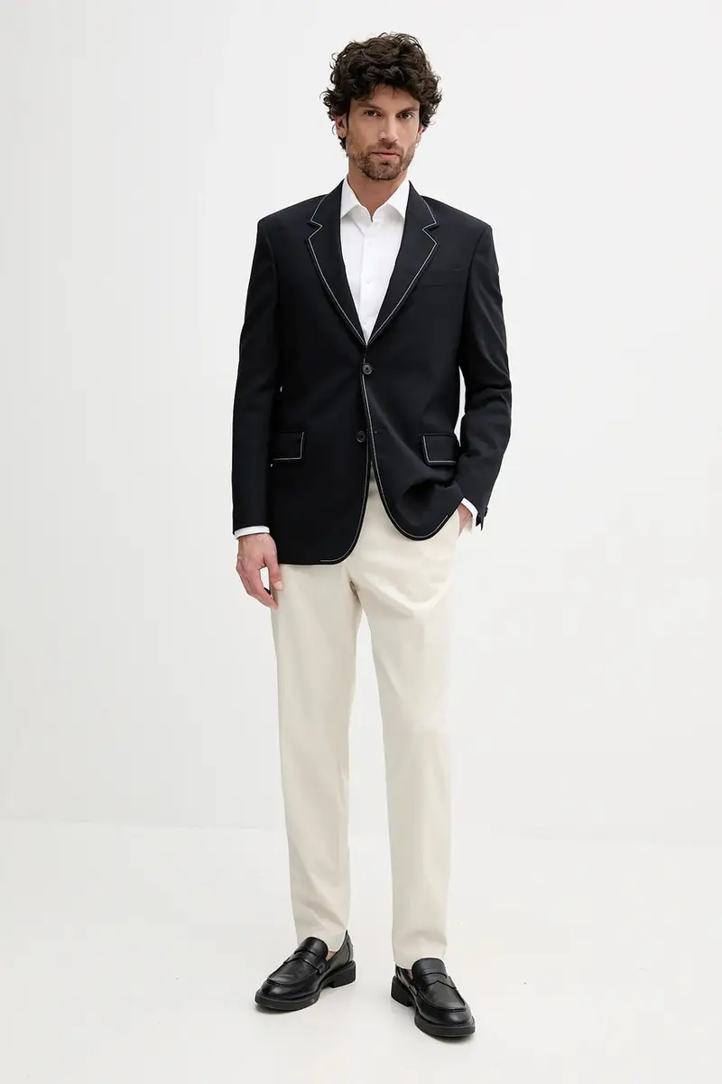 giacca in lana uomo colore blu navy 50545808 miniatura 2