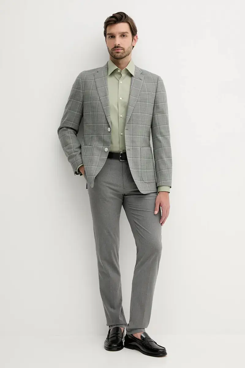 giacca in lana uomo colore verde 50545870 miniatura 2