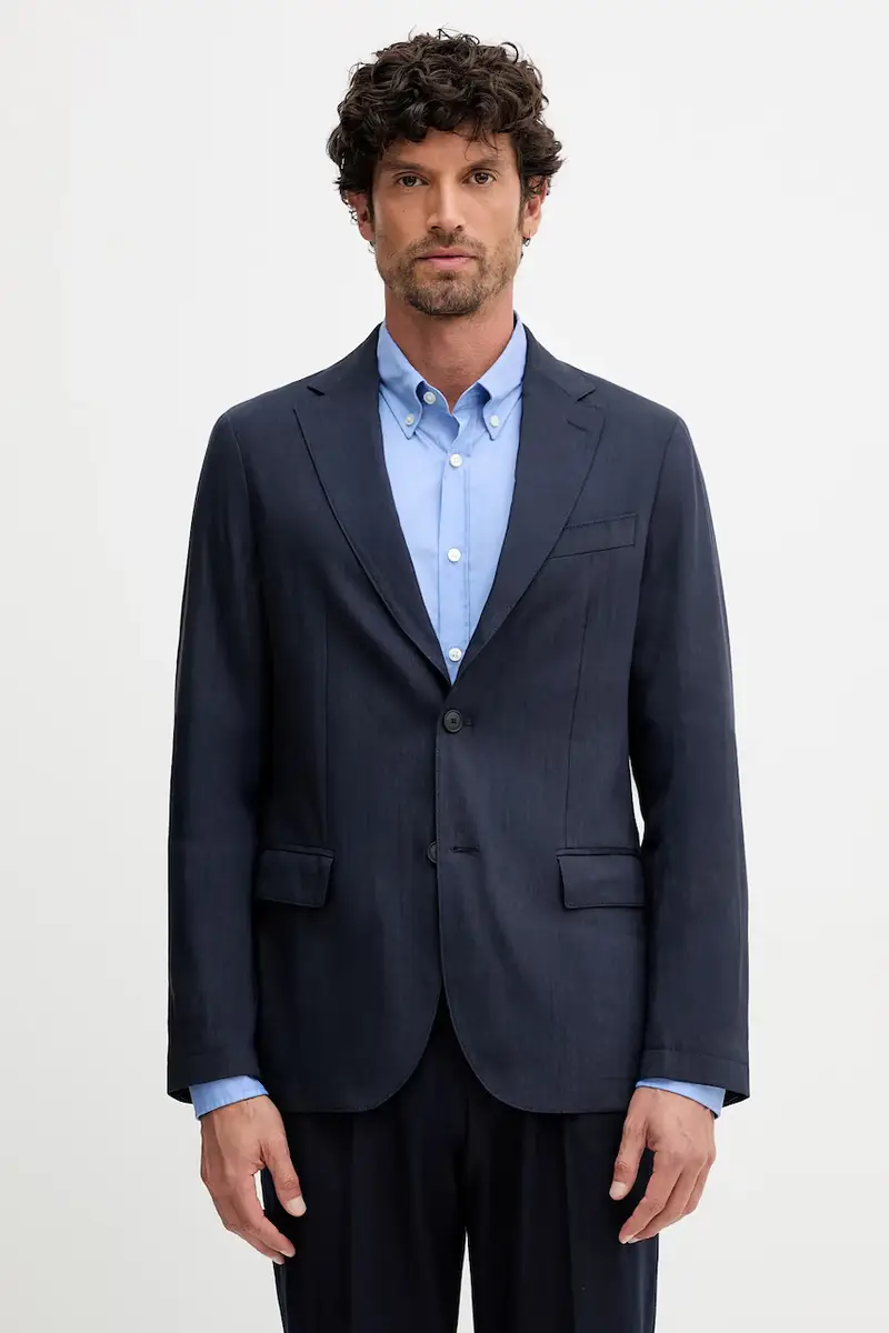 giacca in lino uomo colore blu navy 50540685