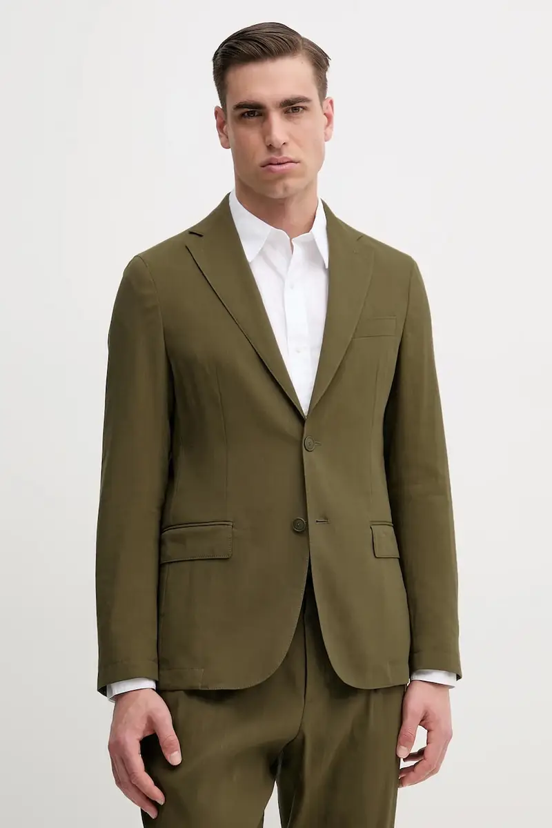 giacca in lino uomo colore verde 50540685