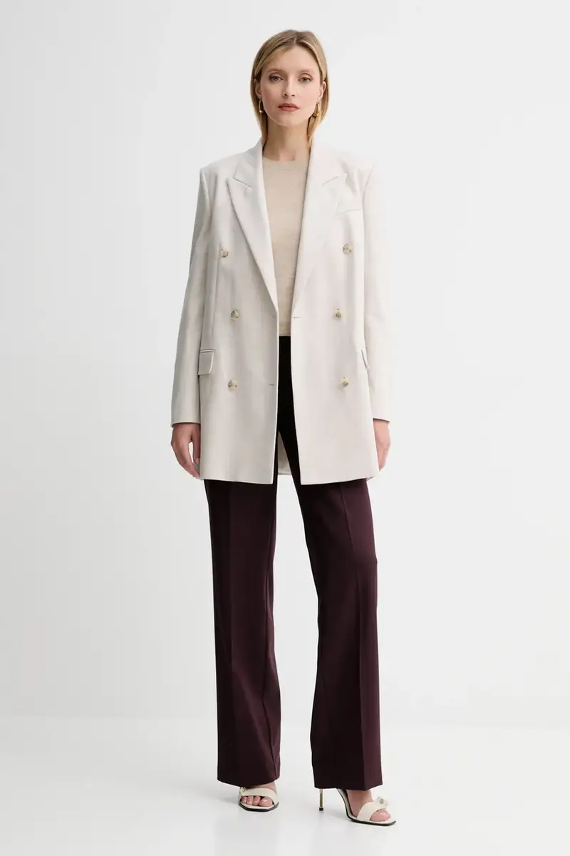 giacca in misto lana colore beige 50548736 miniatura 2