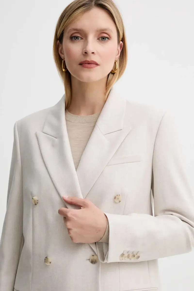 giacca in misto lana colore beige 50548736 miniatura 4