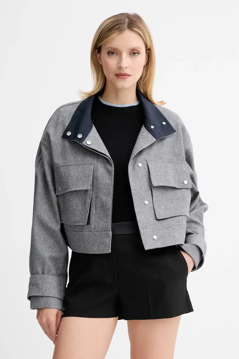 giacca in misto lana colore grigio 50548307 miniatura 3