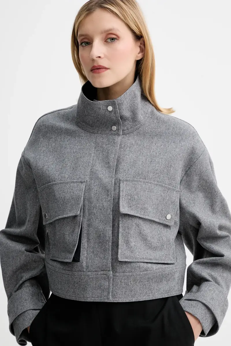 giacca in misto lana colore grigio 50548307 miniatura 4