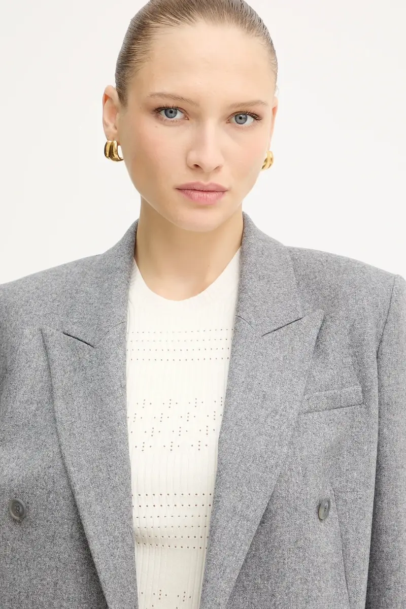 giacca in misto lana colore grigio 50548736 miniatura 4