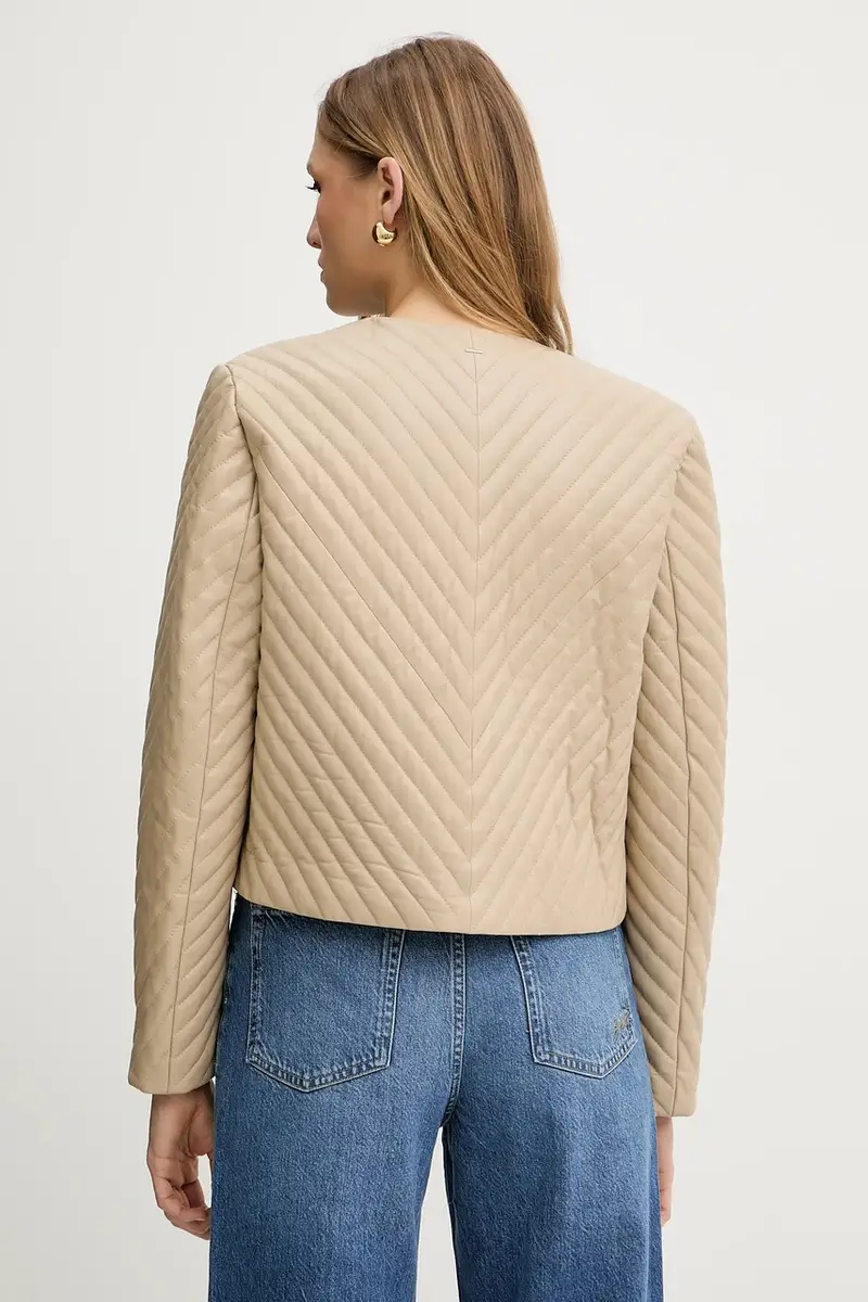 giacca in pelle colore beige 50541919 miniatura 3