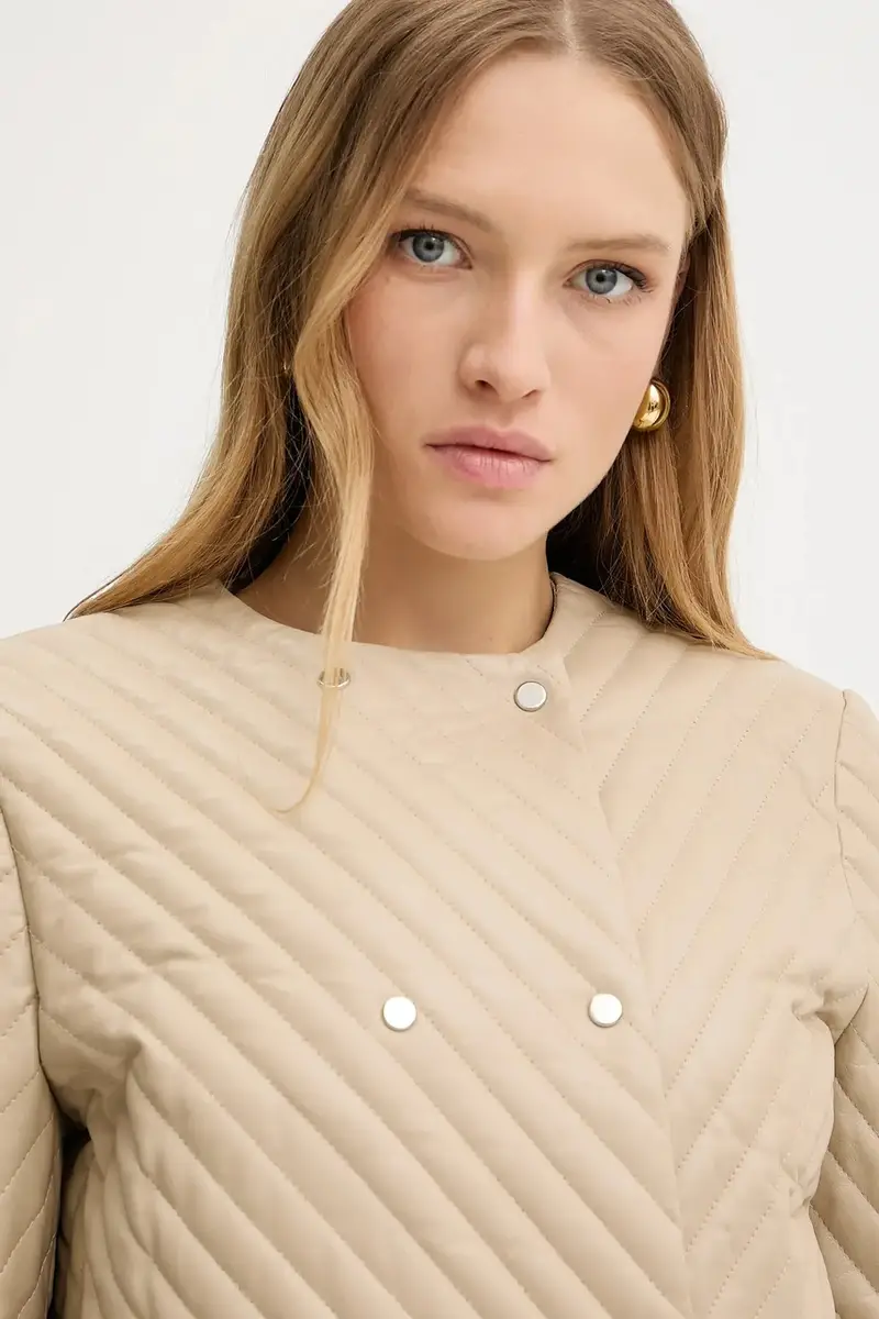 giacca in pelle colore beige 50541919 miniatura 4