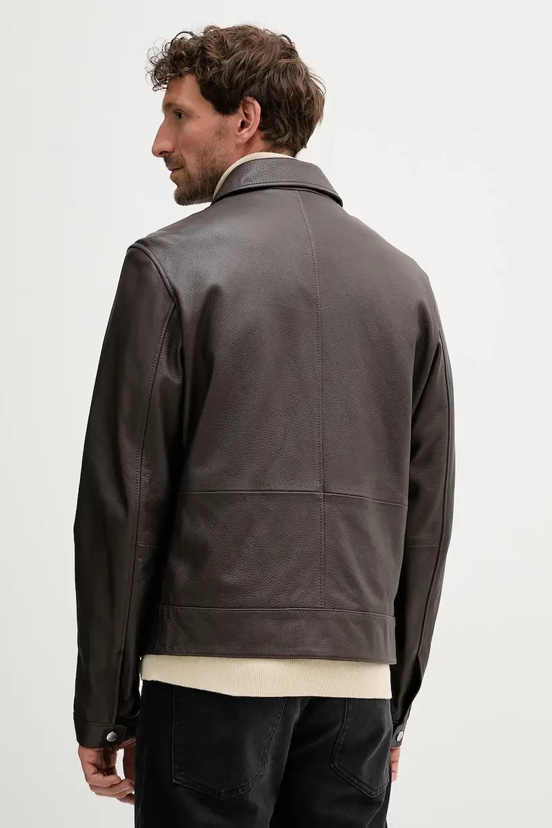 giacca in pelle colore marrone 50543214 miniatura 3