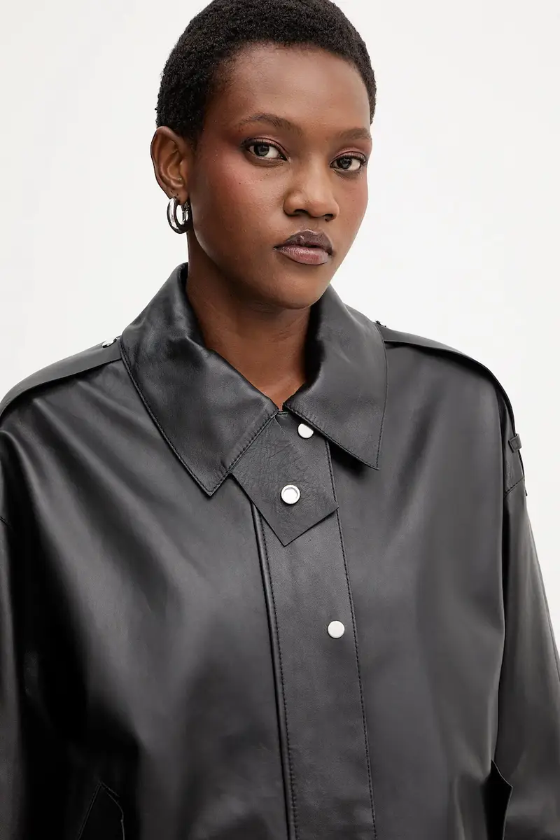 giacca in pelle colore nero 50544445 miniatura 5