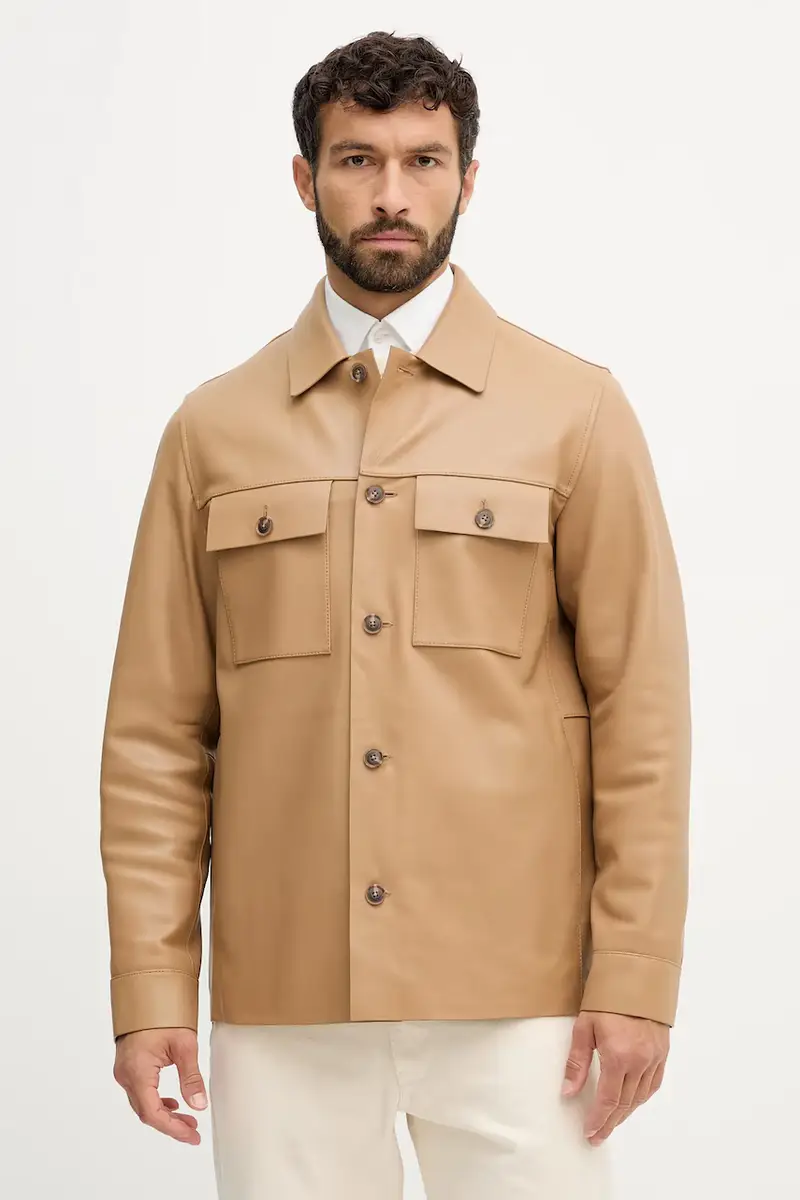 giacca in pelle colore verde 50543222