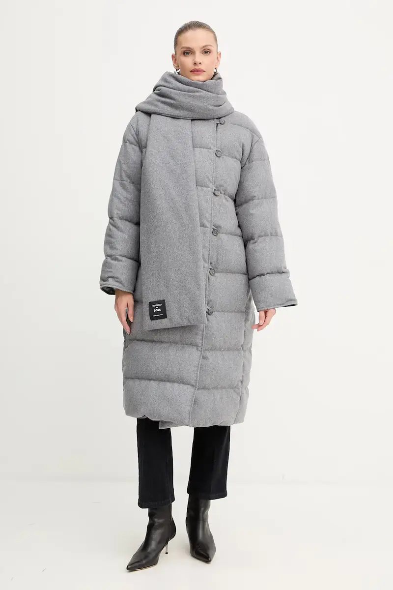 giacca reversibile in misto lana colore grigio 50546820