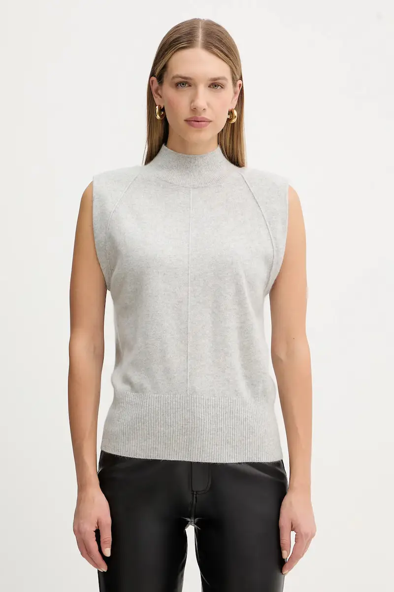 gilè in cashmire donna colore grigio 50548506