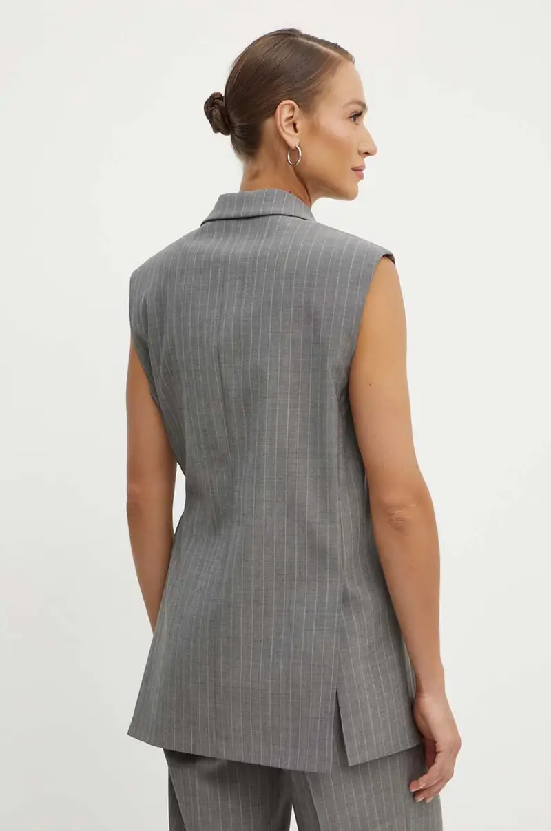 gilè in lana colore grigio 50525867 miniatura 3