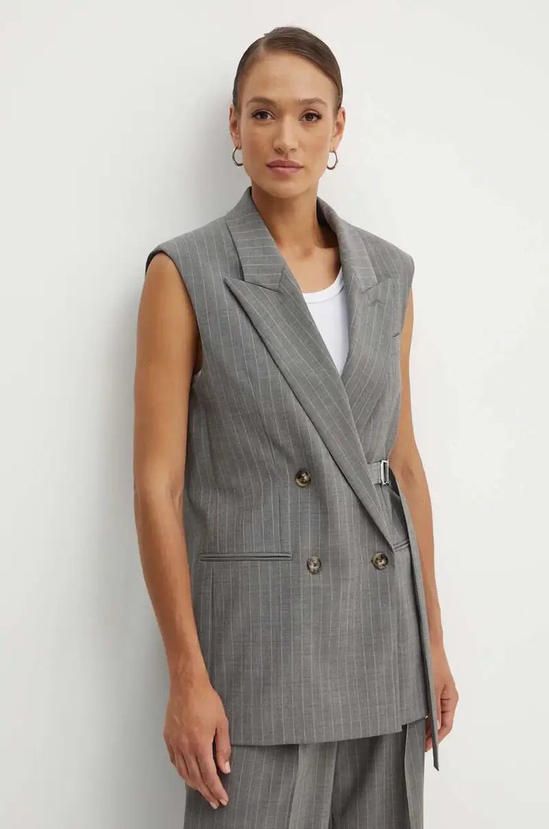 gilè in lana colore grigio 50525867