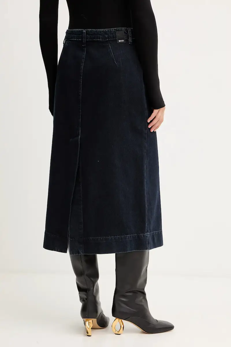 gonna di jeans colore blu navy 50551422 miniatura 3