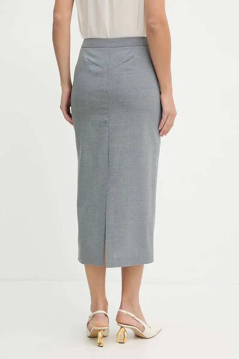 gonna in lana colore grigio 50541977 miniatura 3