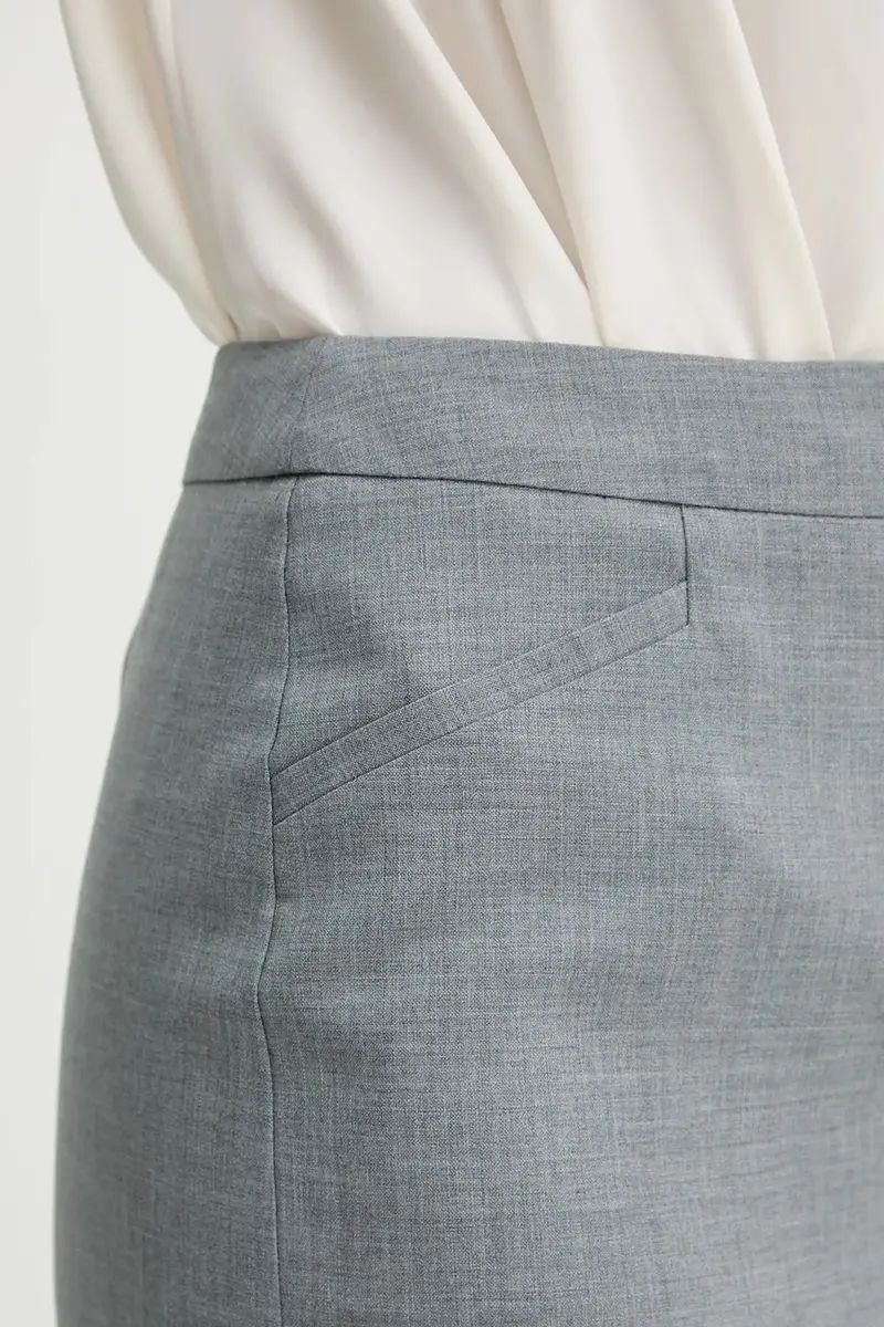 gonna in lana colore grigio 50541977 miniatura 4