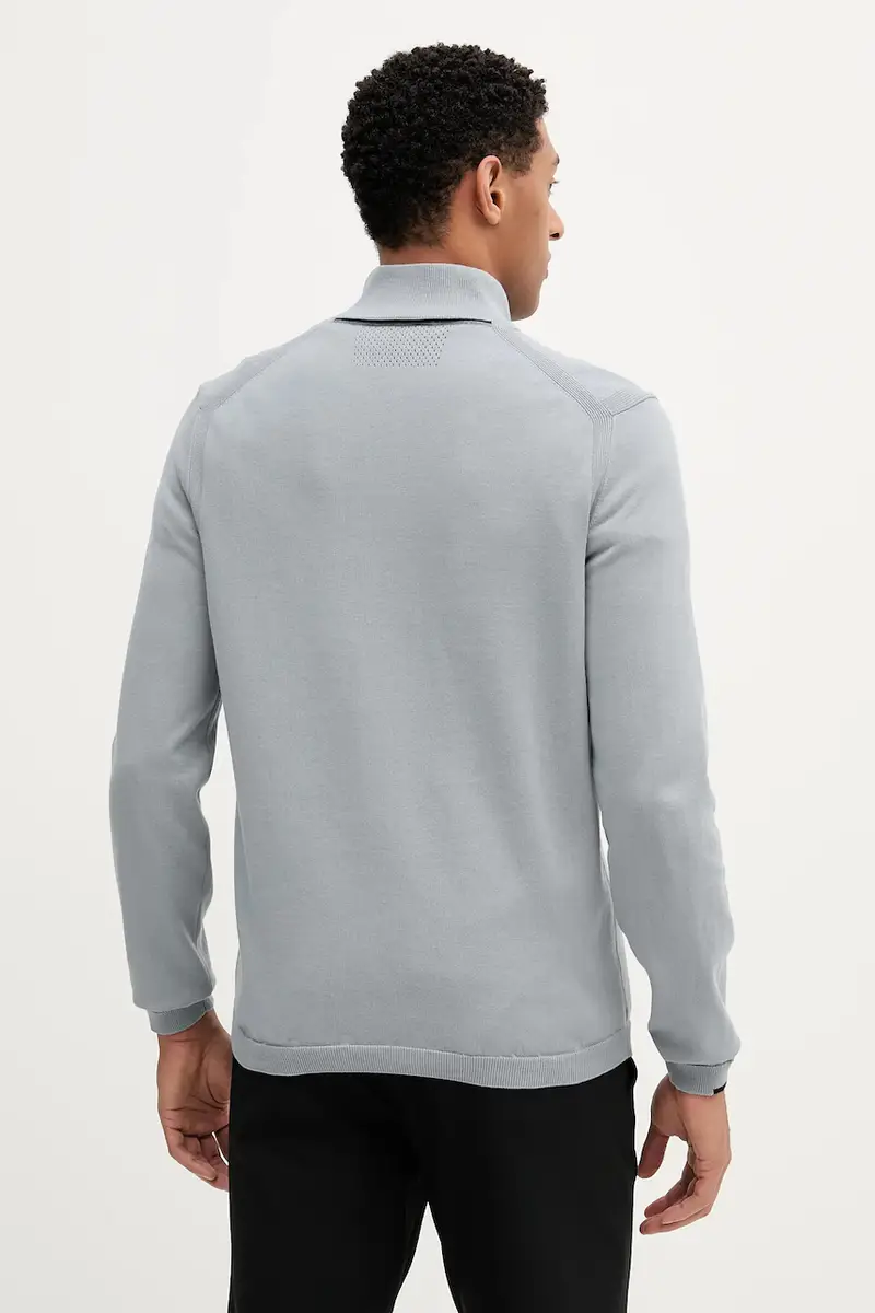 maglione in cotone colore blu 50541965 miniatura 3