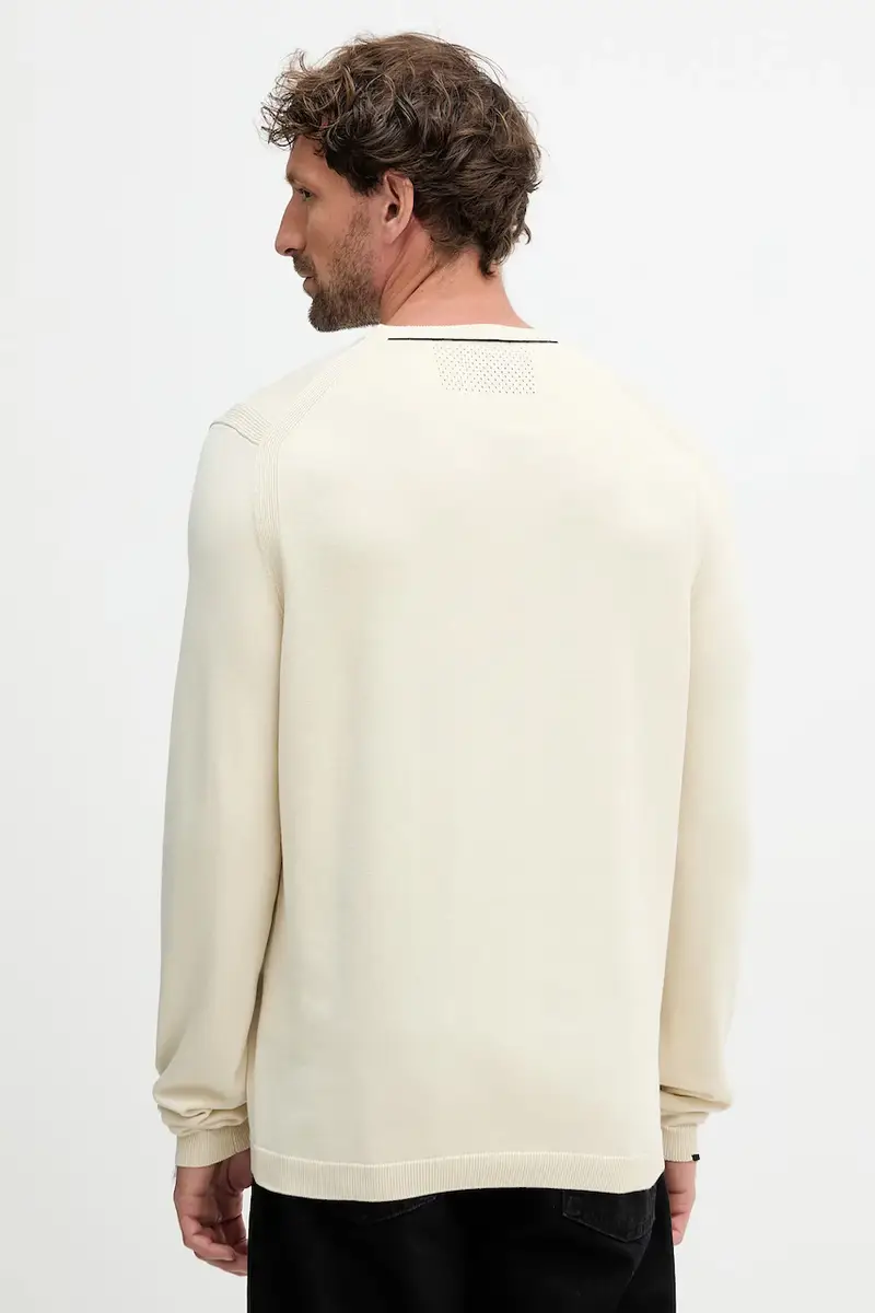 maglione in cotone uomo colore nero 50541940 Beige miniatura 2