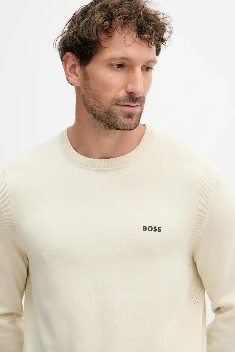 maglione in cotone uomo colore nero 50541940 Beige miniatura 3