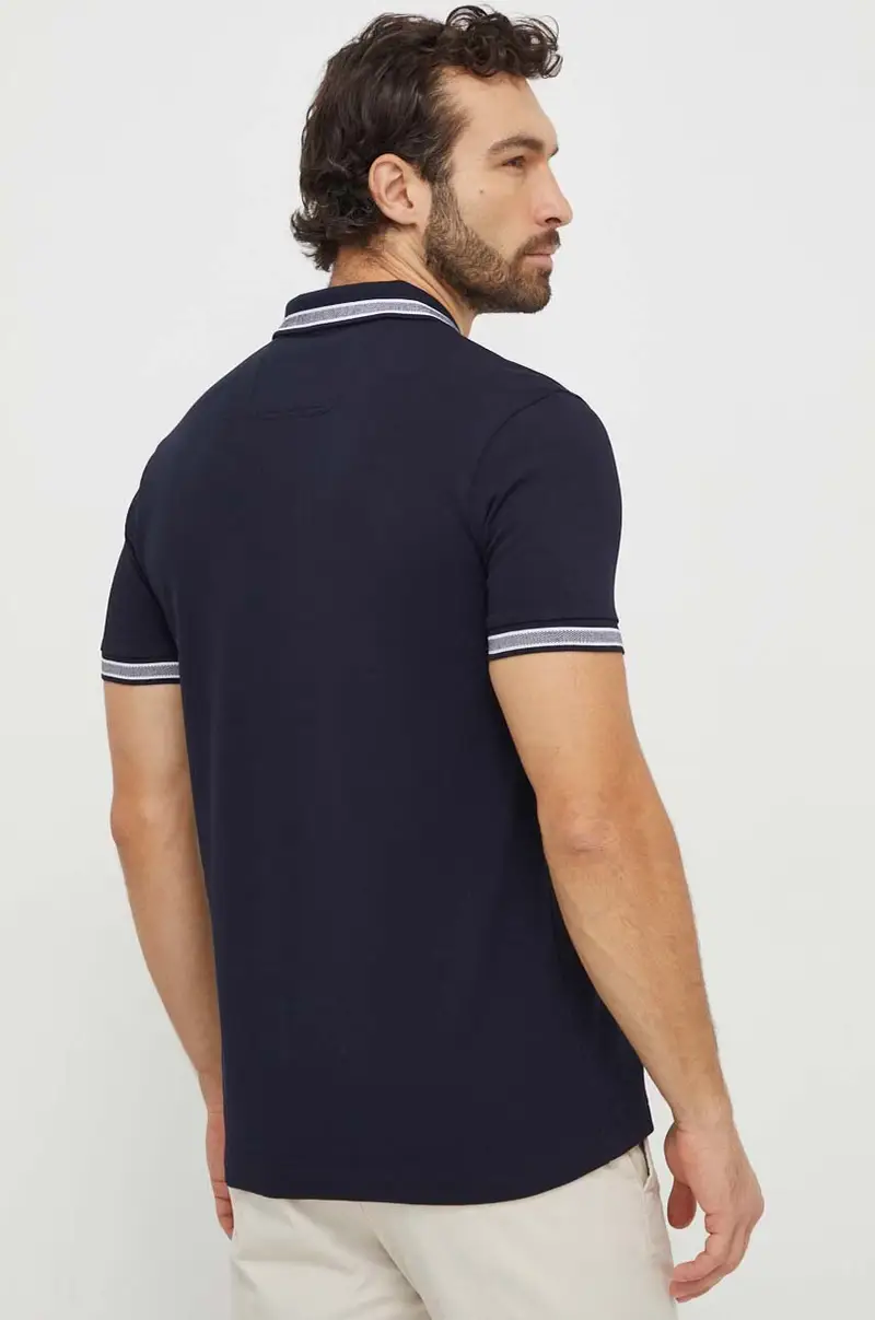 polo in cotone colore blu navy 50469055 miniatura 2