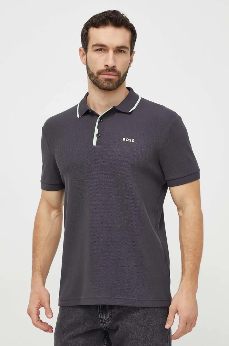 polo in cotone colore grigio