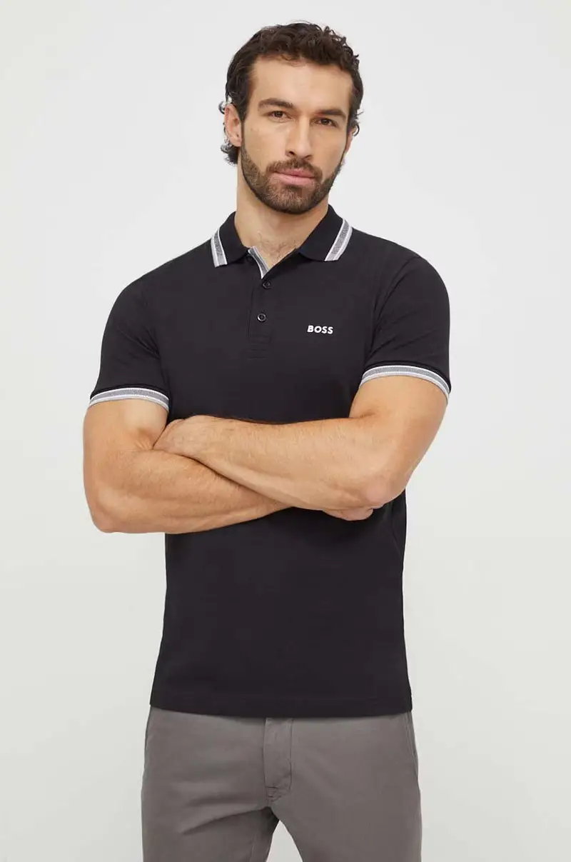 polo in cotone colore nero 50469055 miniatura 2