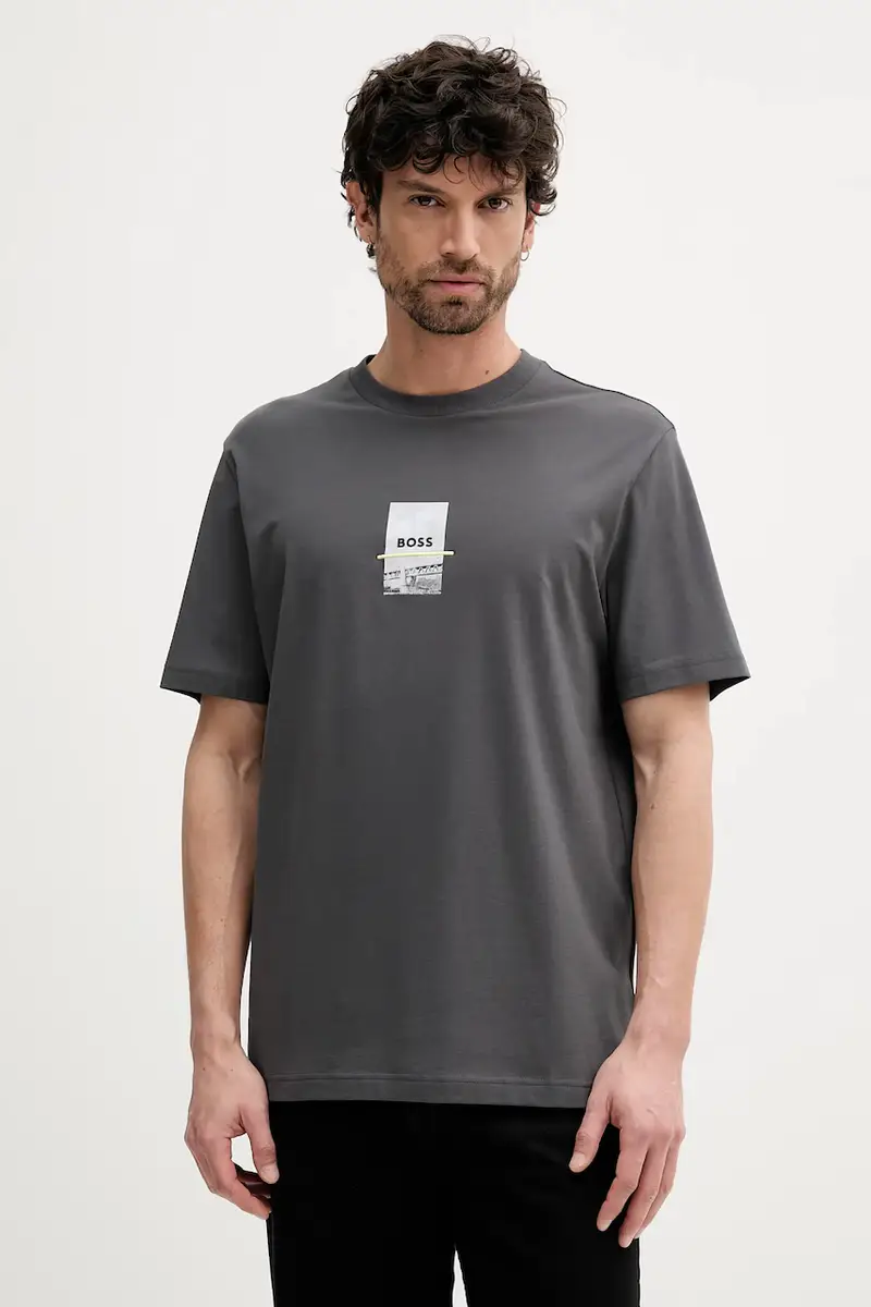 BOSS Green T-shirt Uomo Grigio 3325025