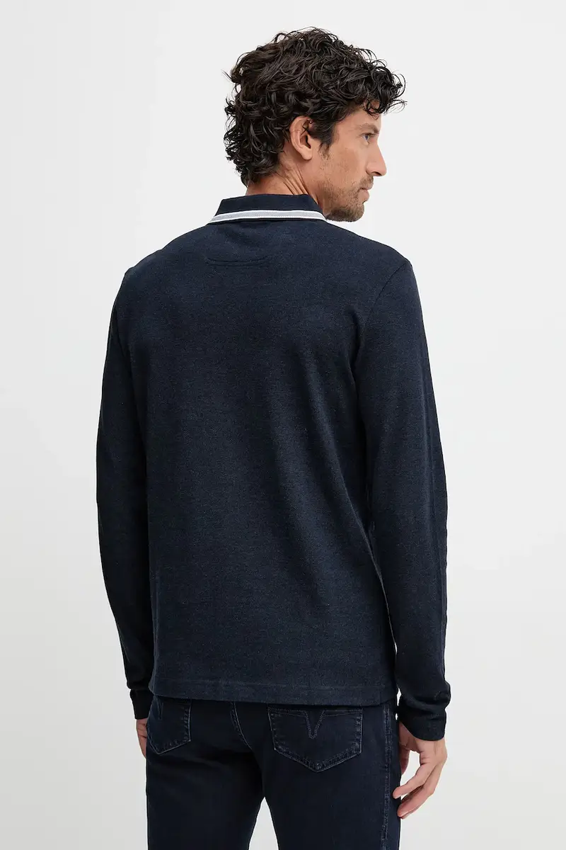 top a maniche lunghe in cotone colore blu navy 50536609 miniatura 3