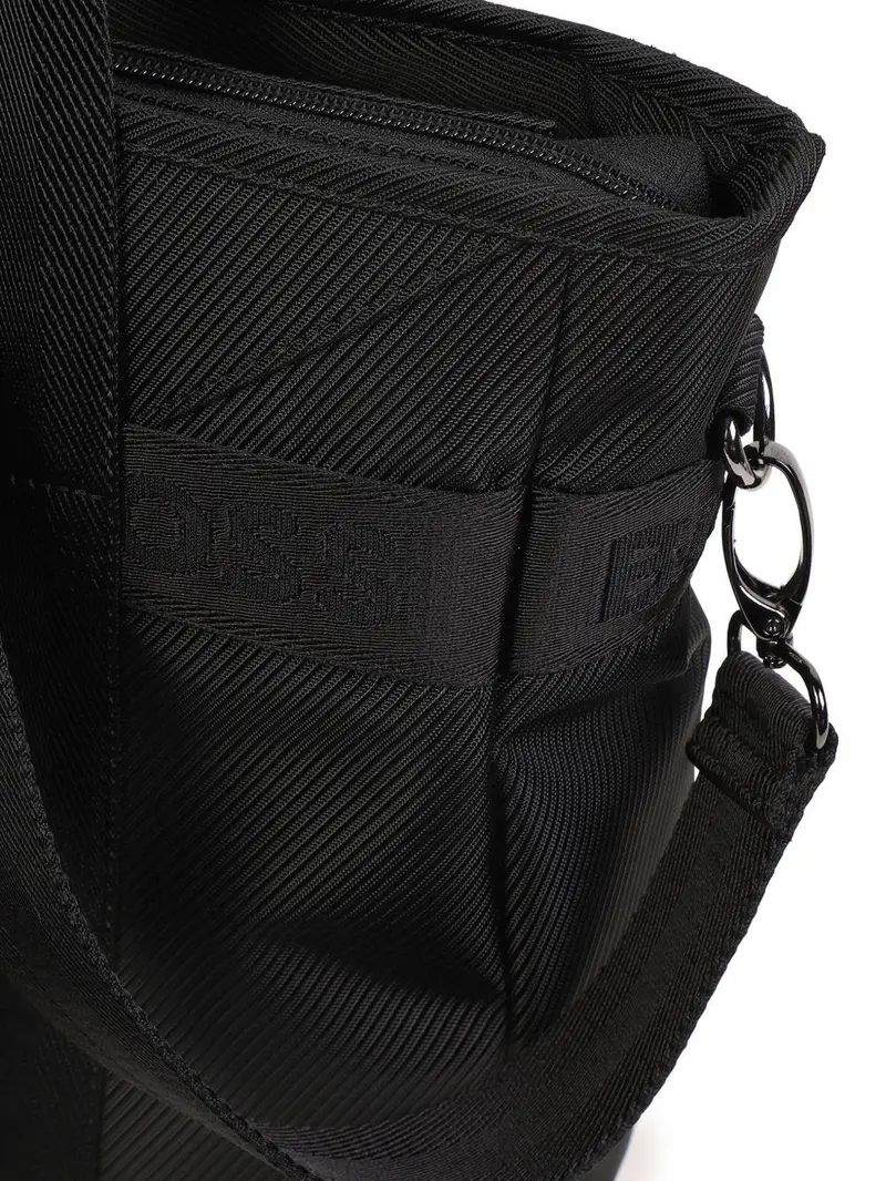 Borsa Mamma nera con fasce logate Nero miniatura 3