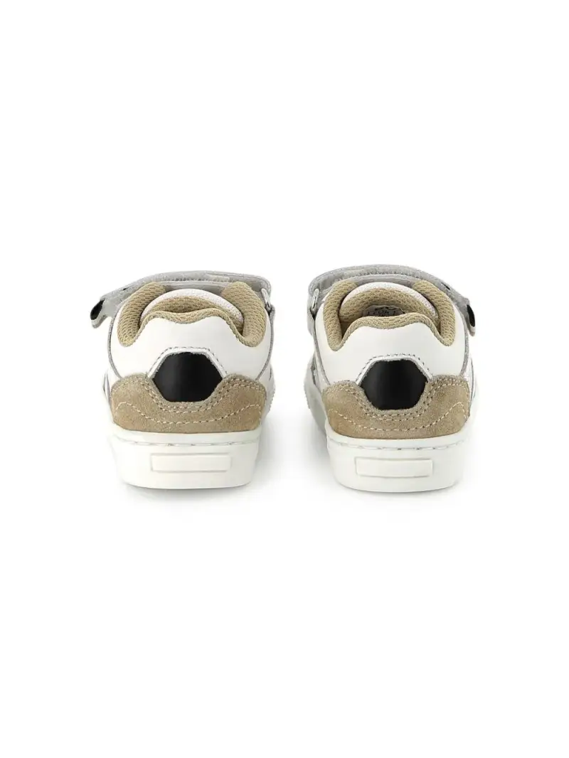 Sneakers a inserti bianche-beige neonato Bianco miniatura 3