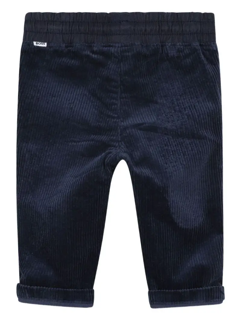 Boss Kidswear Pantaloni blu in velluto a coste miniatura 2