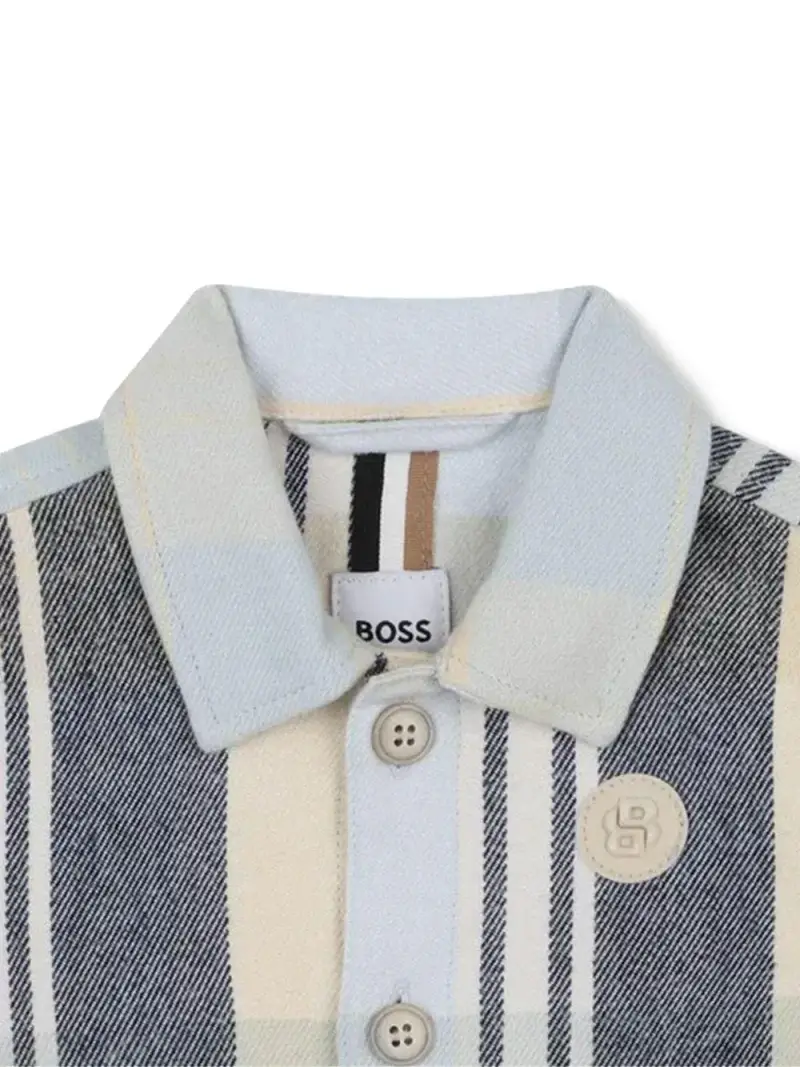 Boss Kidswear Camicia a Righe Blu Cielo miniatura 2