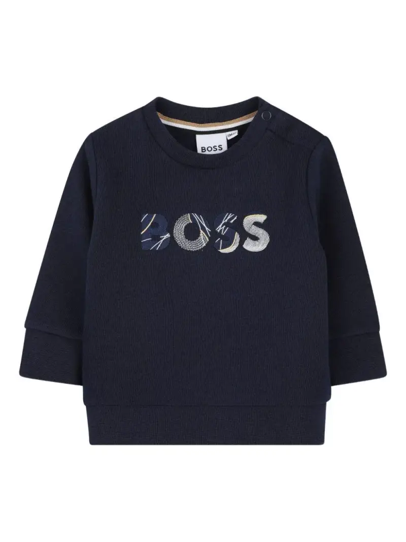 Boss Kidswear Maglione blu navy con logo
