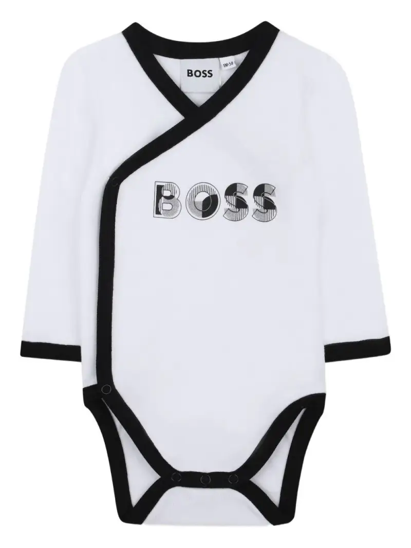 Tutina a Pois BOSS Kidswear con Cappelli Set 4 Pezzi Bianco miniatura 2