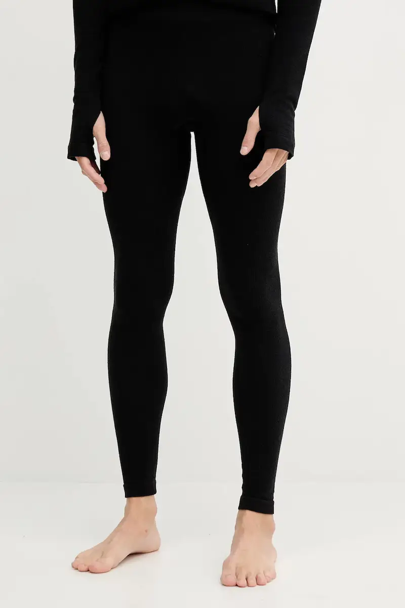 leggins con lana colore nero 50544376