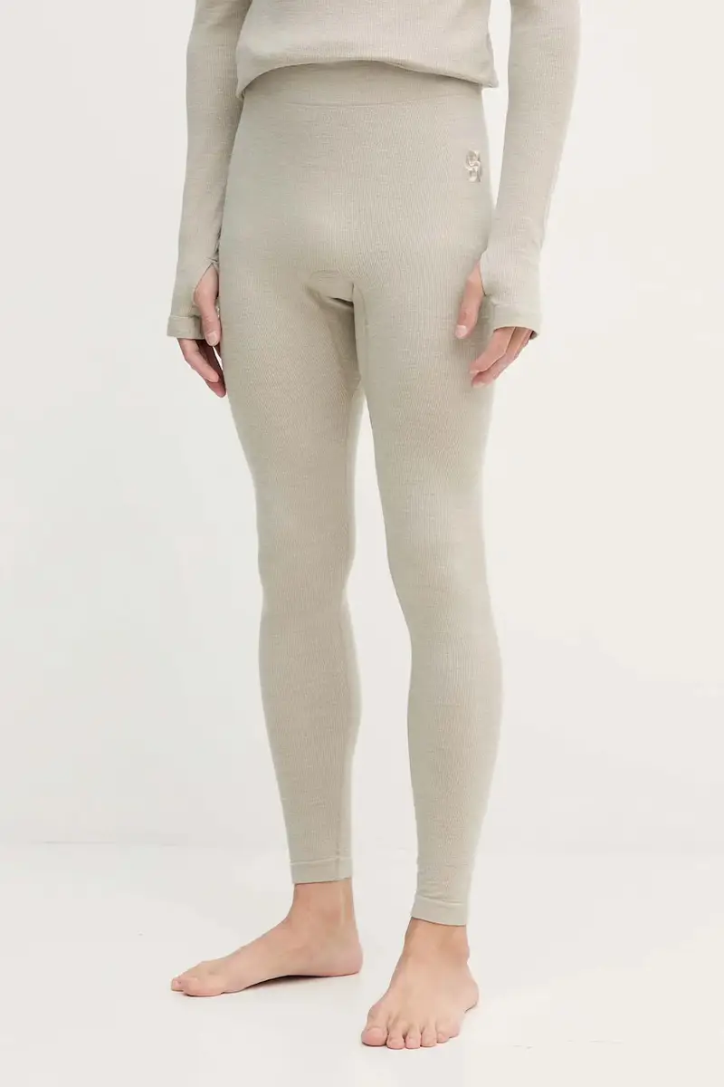 leggins con lana colore verde 50544376
