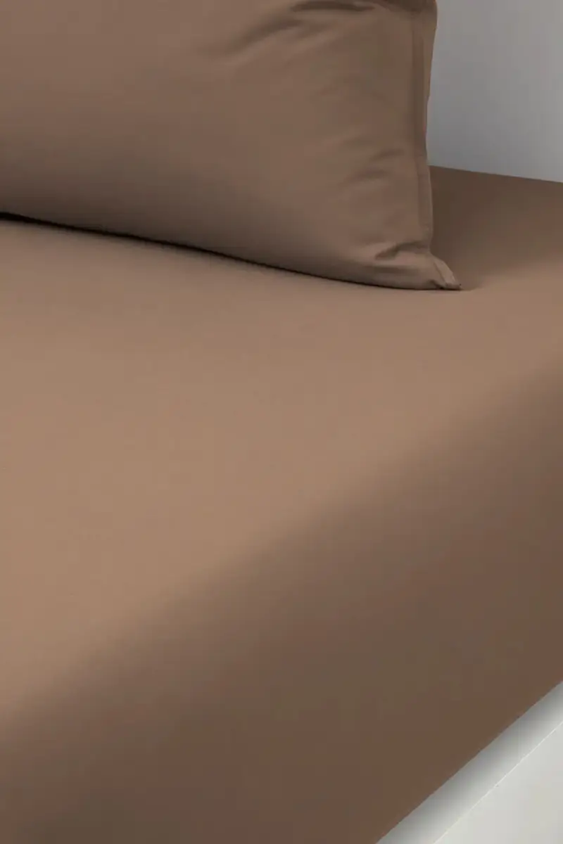 lenzuolo con angoli in cotone BEBOSS Camel 160 x 200 cm Marrone
