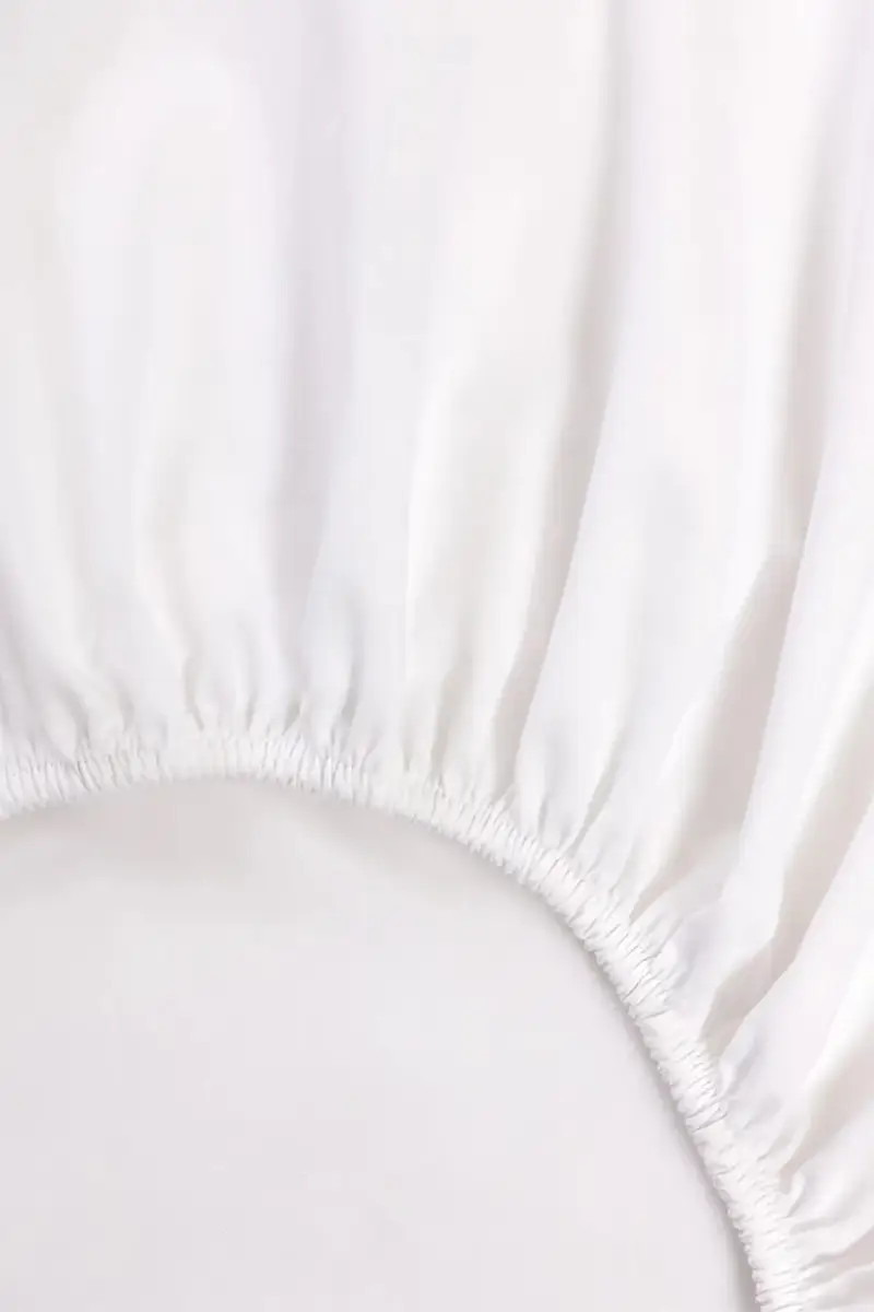 lenzuolo con angoli in cotone BEBOSS White 160 x 200 cm Bianco miniatura 2