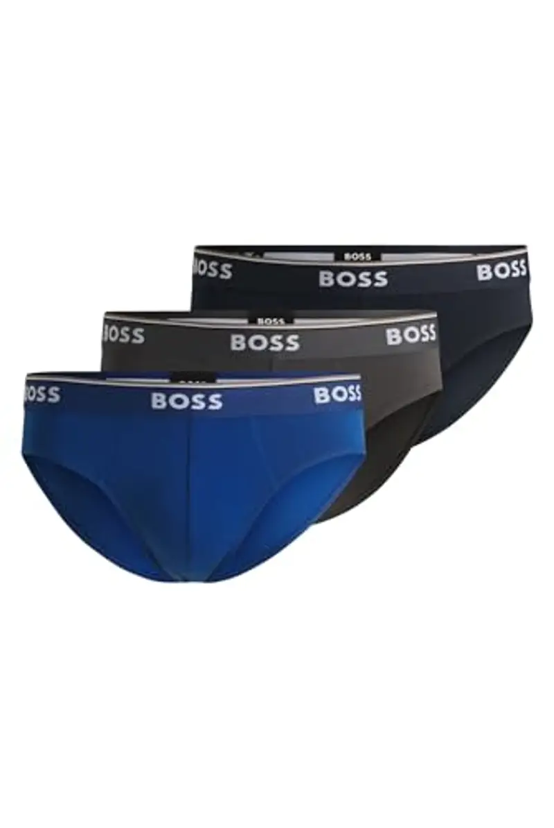 BOSS Lettera 3P Power Mutande, Open Blue 487, XS Uomo