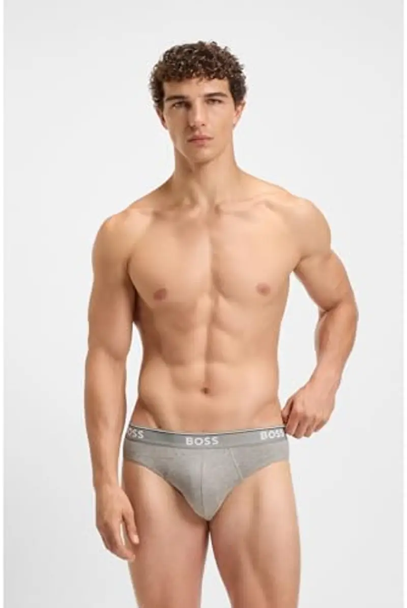 BOSS Lettera 3P Power Mutande, Open Grey 61, XL Uomo miniatura 2
