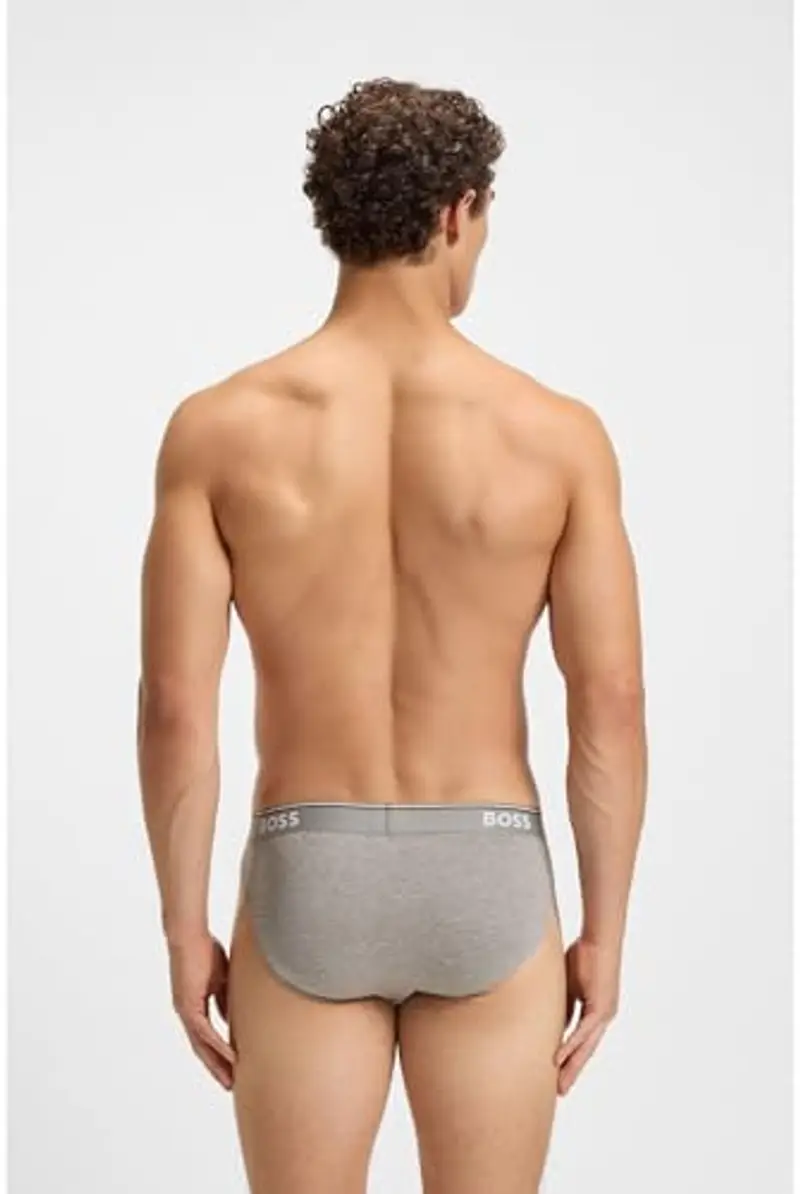 BOSS Lettera 3P Power Mutande, Open Grey 61, XL Uomo miniatura 3