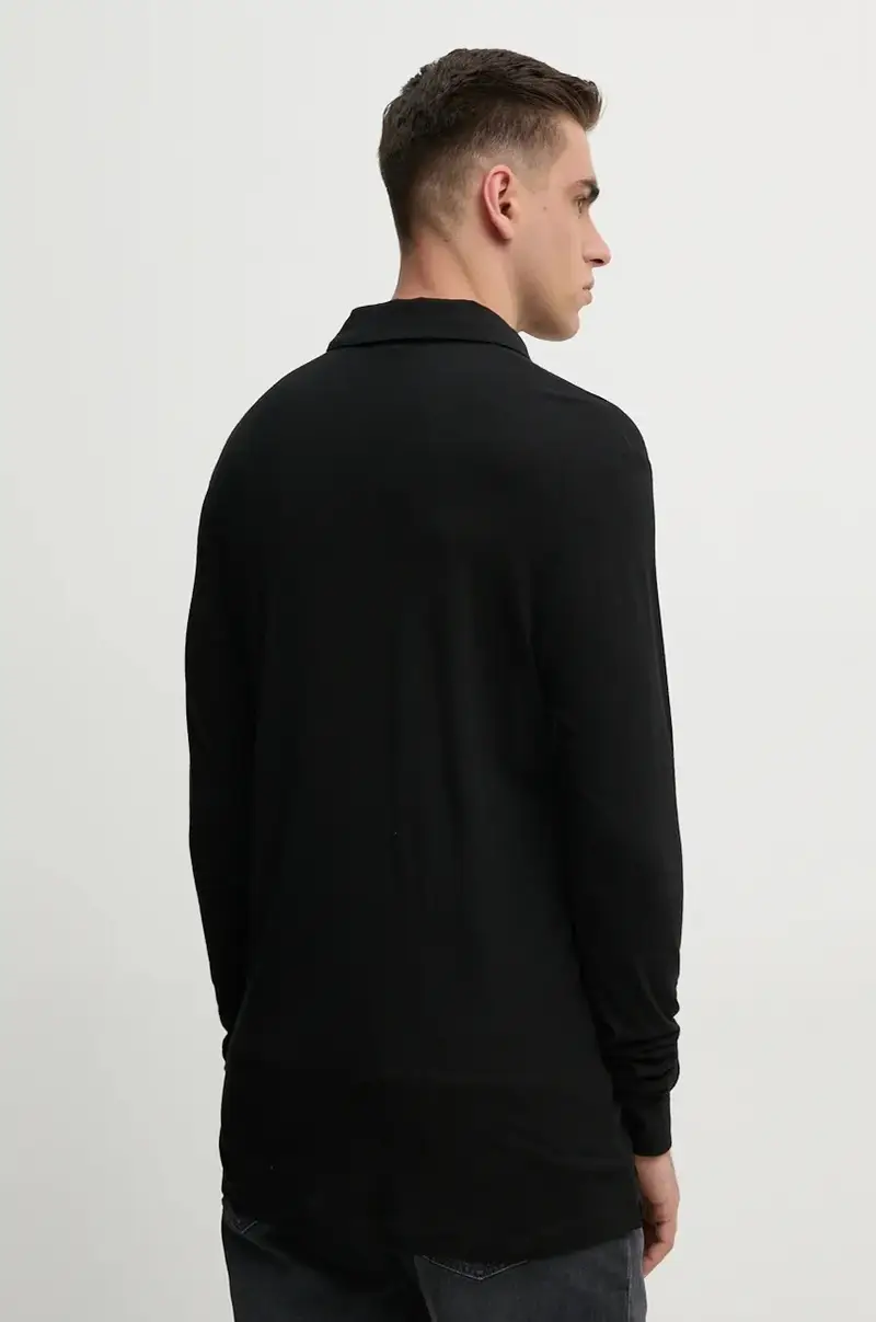 longsleeve con aggiunta di cotone Nero miniatura 3