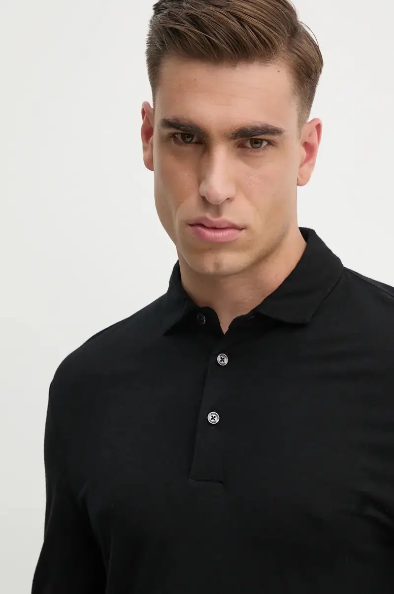 longsleeve con aggiunta di cotone Nero miniatura 4