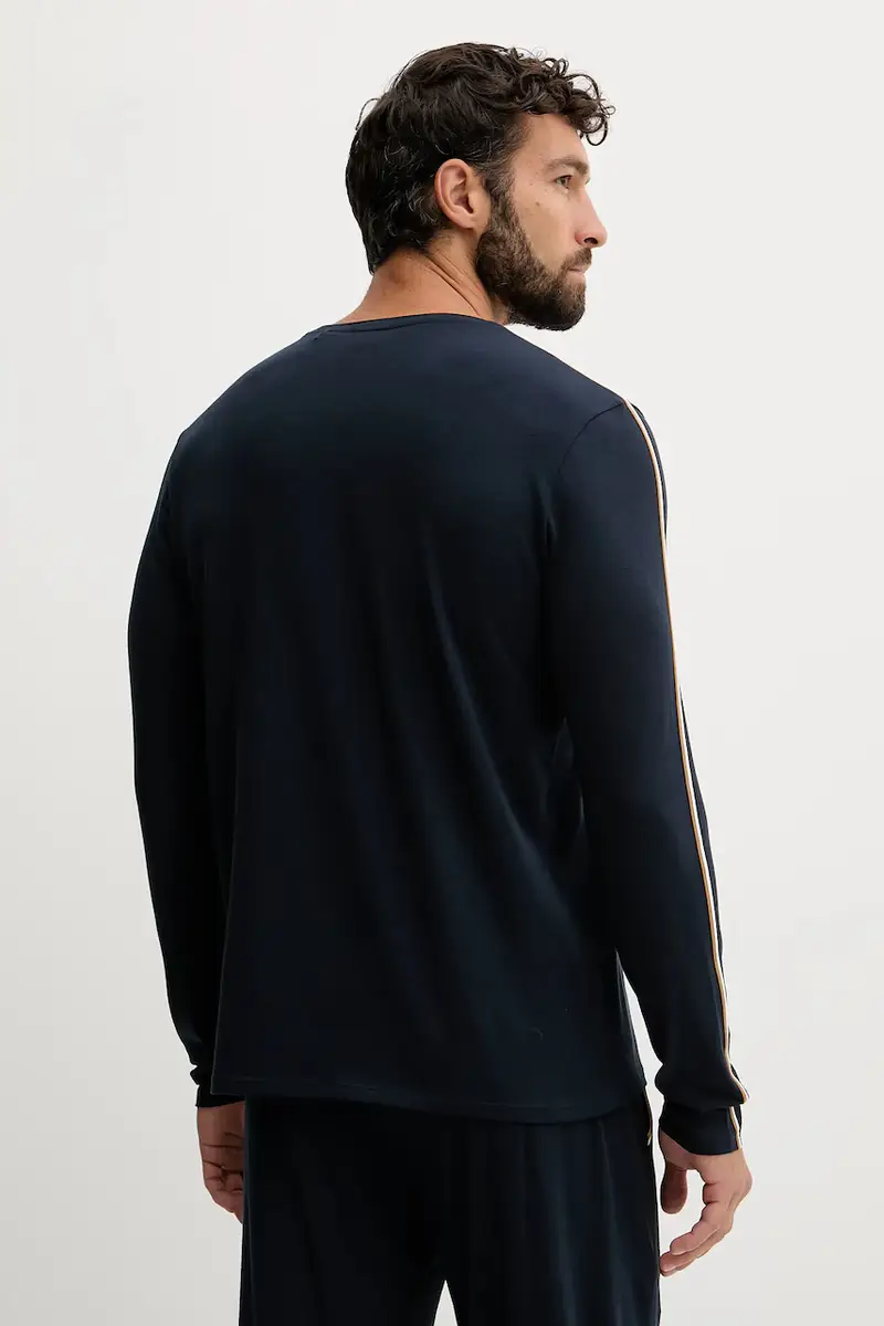 longsleeve lounge uomo colore blu navy con applicazione 50550484 miniatura 3