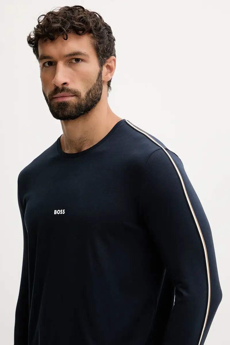 longsleeve lounge uomo colore blu navy con applicazione 50550484 miniatura 4