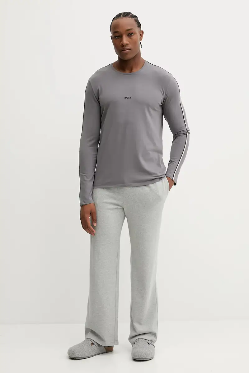 longsleeve lounge uomo colore grigio con applicazione 50550484 miniatura 2