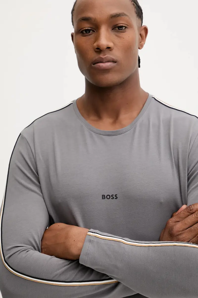 longsleeve lounge uomo colore grigio con applicazione 50550484 miniatura 4