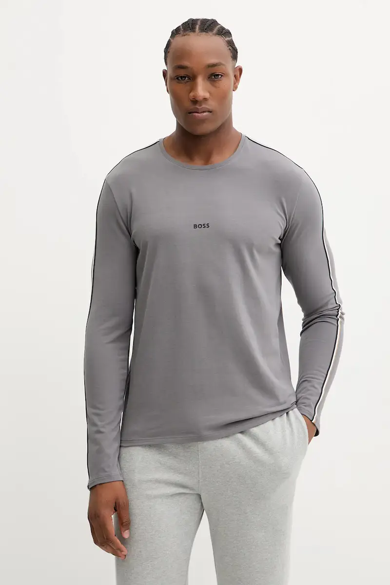 longsleeve lounge uomo colore grigio con applicazione 50550484